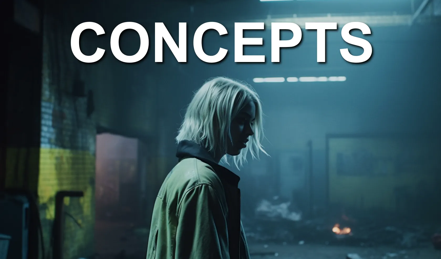 Concept artwork of a woman in a cinematic landscape